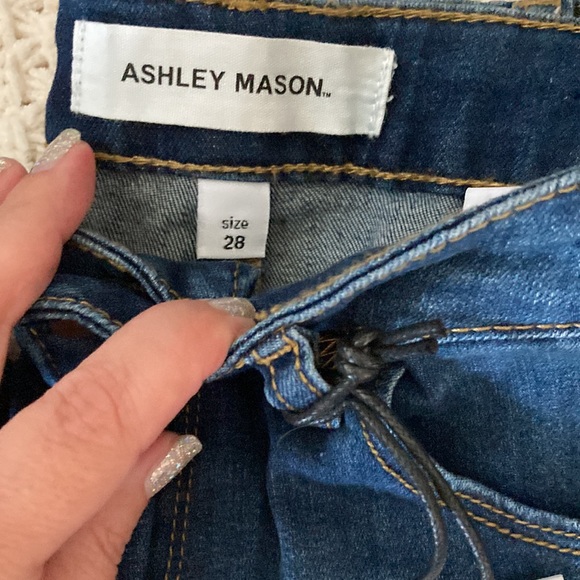 🎊HP🎊SOFT Curvy Ankle Katalina High Rise Indigo Blue Skinny Jean Ashley Mason - Picture 4 of 8